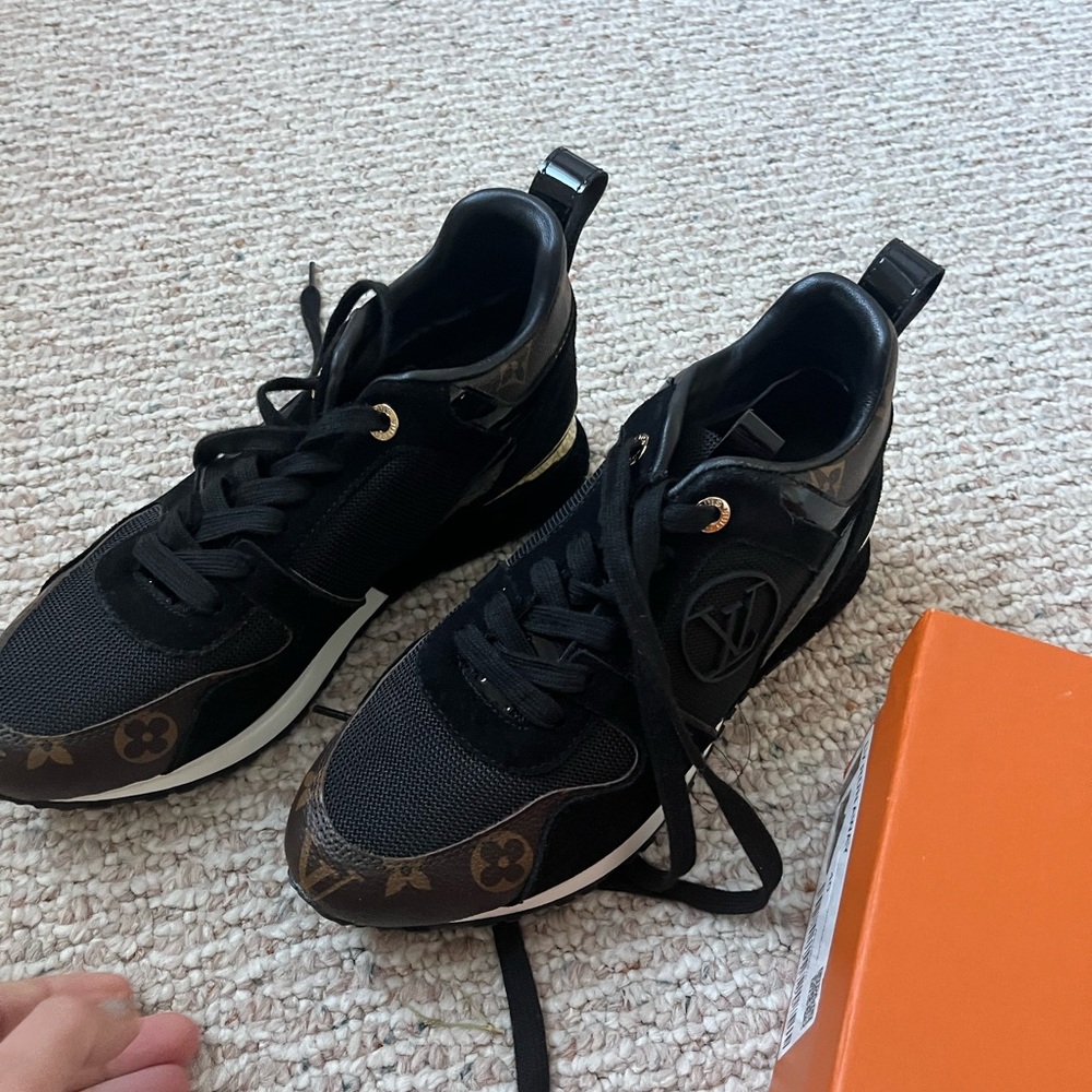 Louis Vuitton Black and Brown Monogram Lace-Up Sneakers
